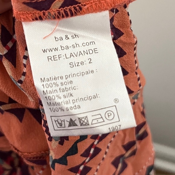 BA&SH Ref Lavande Silk Salmon/Reddish T-Shirt Dress Size 2 - Picture 12 of 13